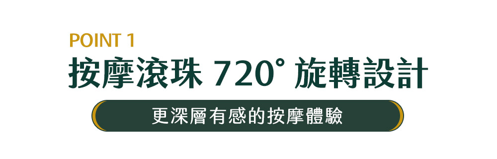 按摩滾珠 720旋轉設計 更深層有感的按摩體驗 