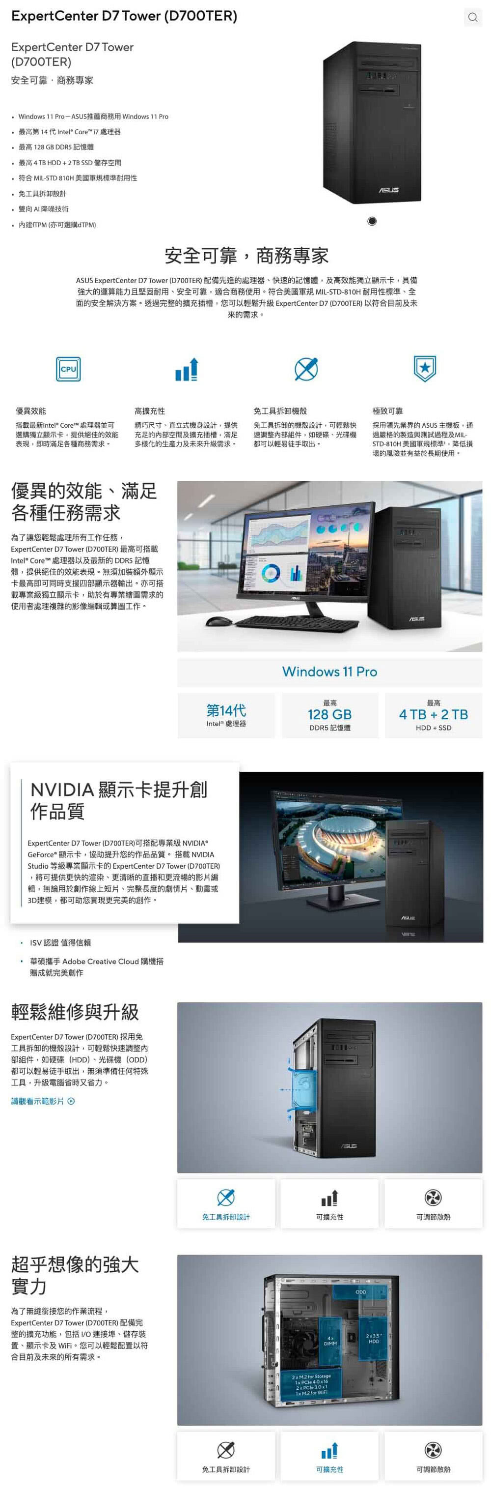 ASUS 華碩 i7 二十核商用電腦(D700TER/i7-