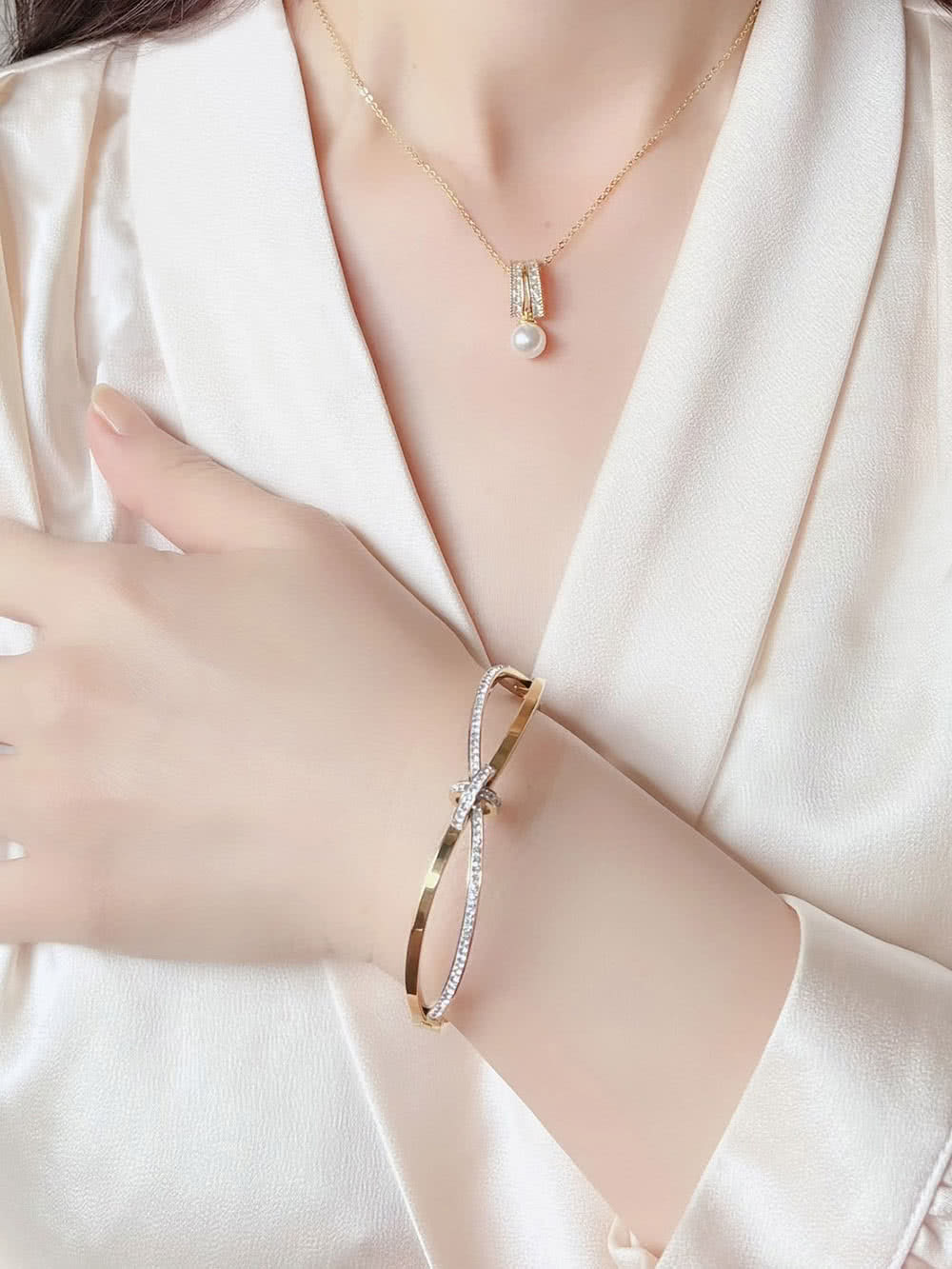 OLIVER WEBER 如願項鍊-銀/金 鋯石項鍊 珍珠項