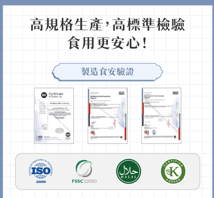 高規格生產,高標準檢驗 食用更安心 製造食安驗證 