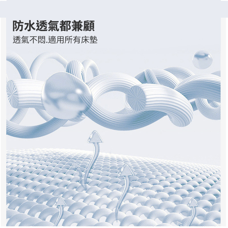防水透氣都兼顧 透氣不悶.適用所有床墊 
