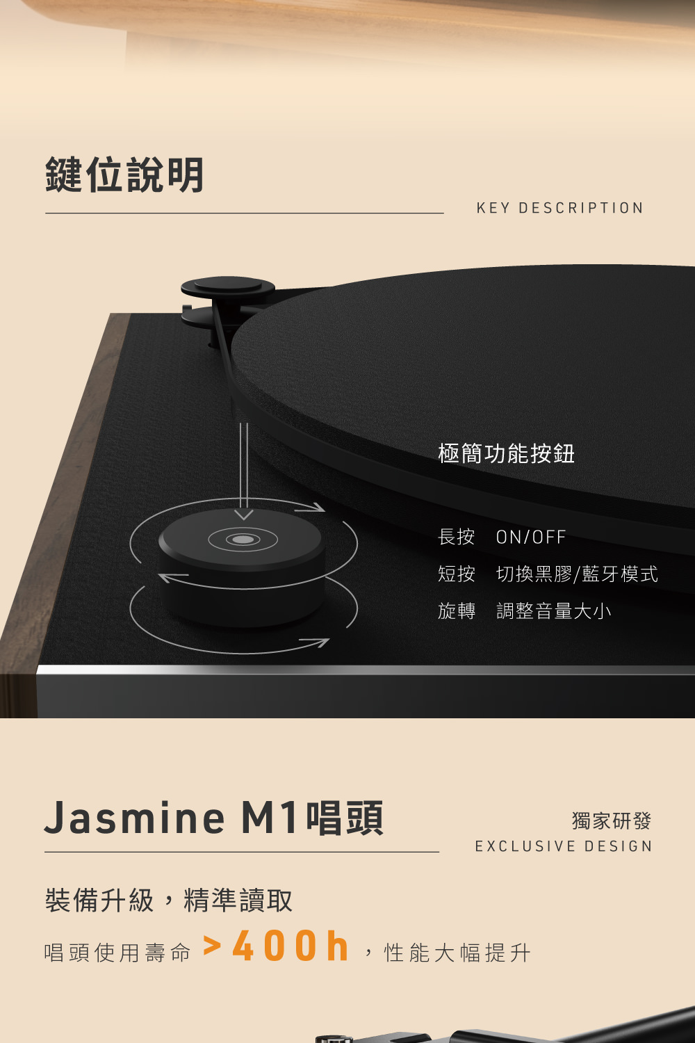 唱頭使用壽命 400h,性能大幅提升