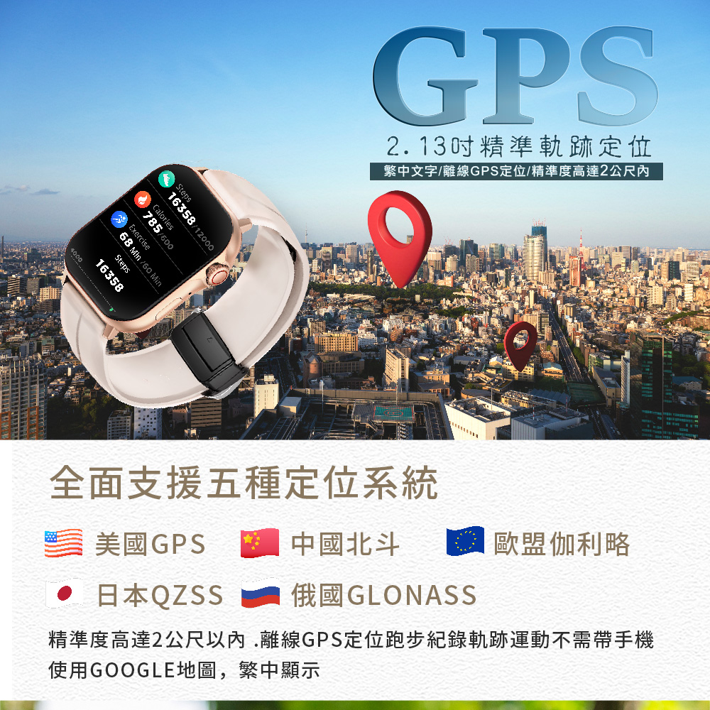 精準度高達2公尺以內.離線GPS定位跑步紀錄軌跡運動不需帶手機