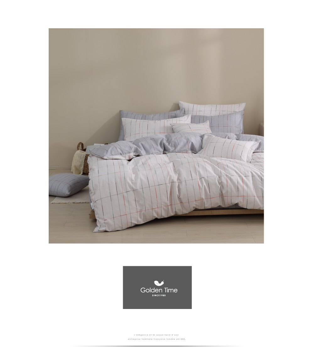 GOLDEN-TIME 40支精梳棉薄被套床包組-和風雅居(