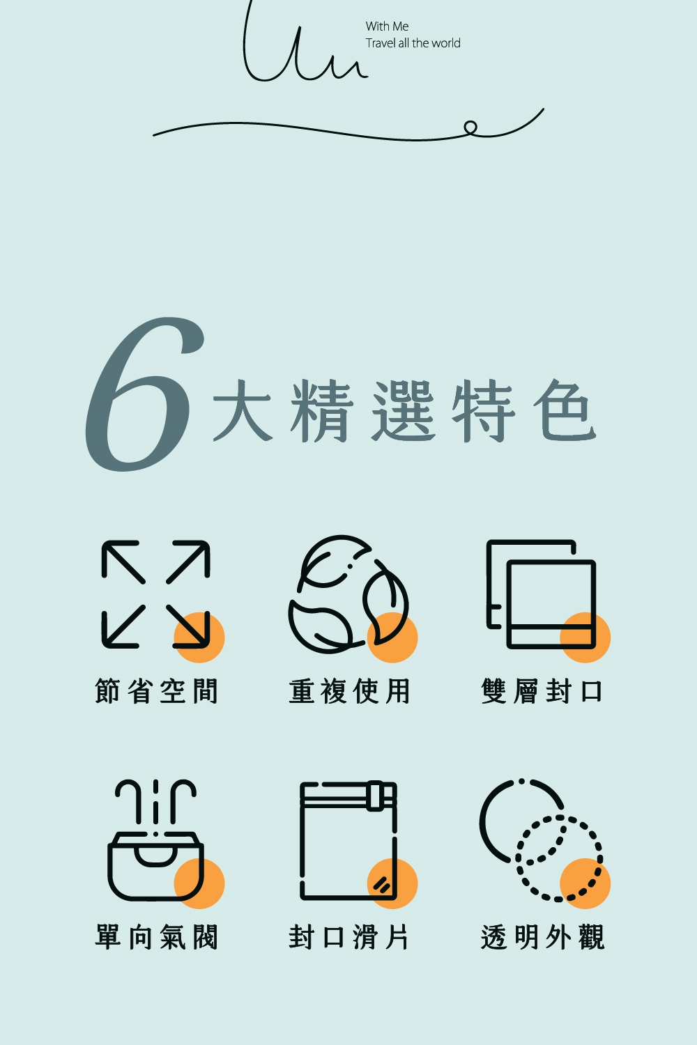 With Me 真空壓縮袋套組(S、M、L三種尺寸各*1+手