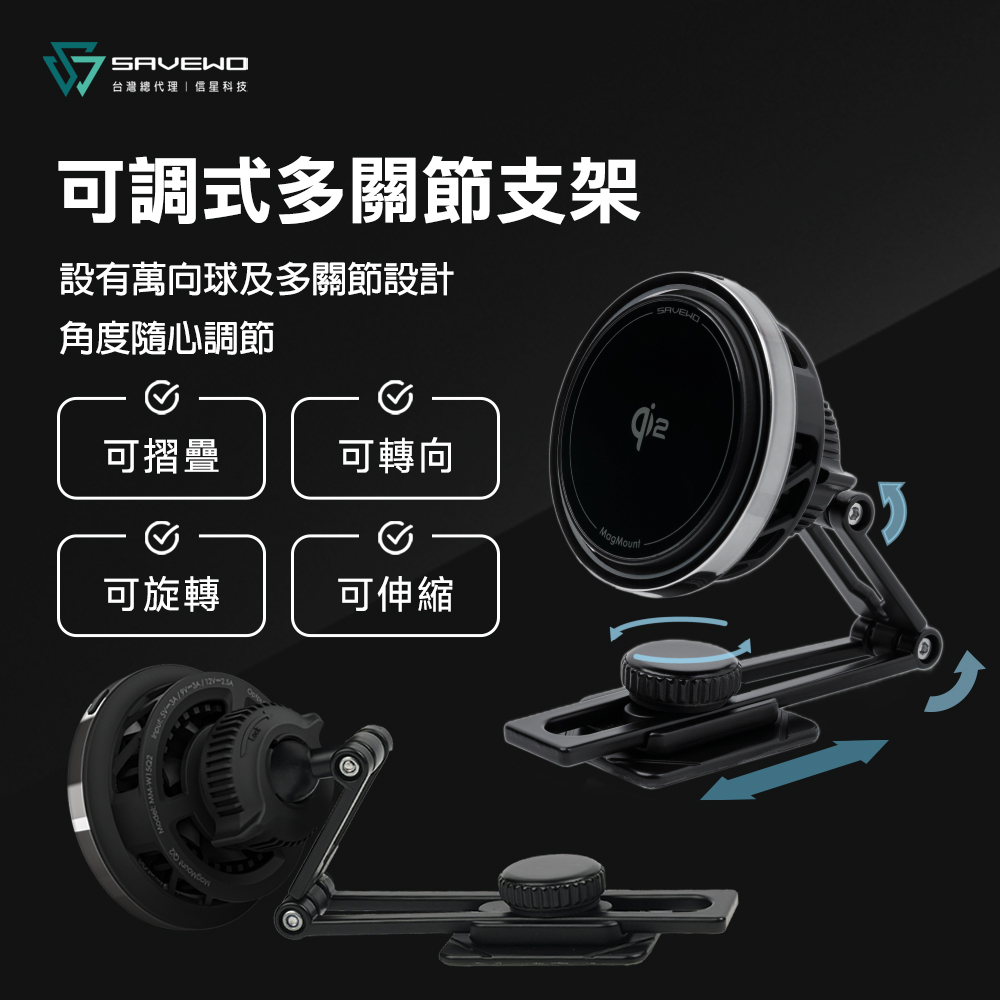 設有萬向球及多關節設計