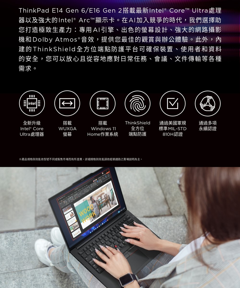 ThinkPad 聯想 14吋Ultra7三年保W11P商務