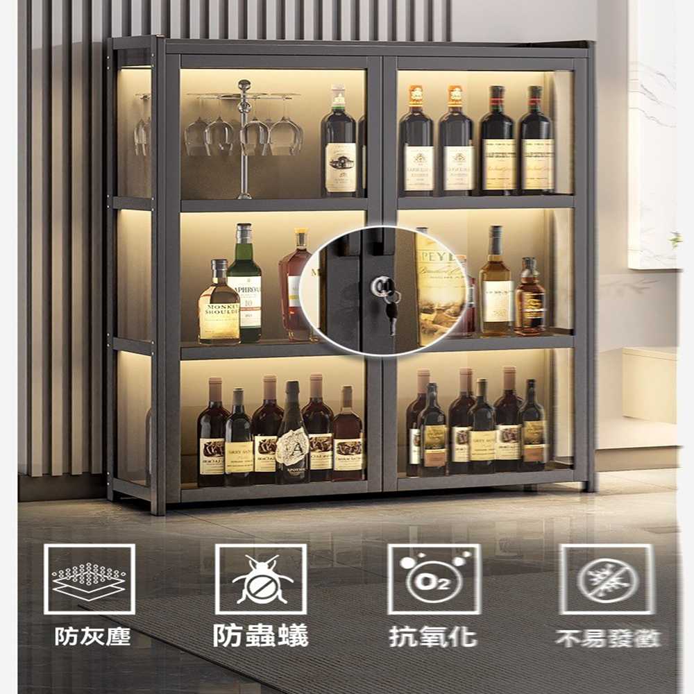 竹山下旗艦店 帶鎖帶燈款 6層60cm(酒櫃 展示櫃 靠牆櫃