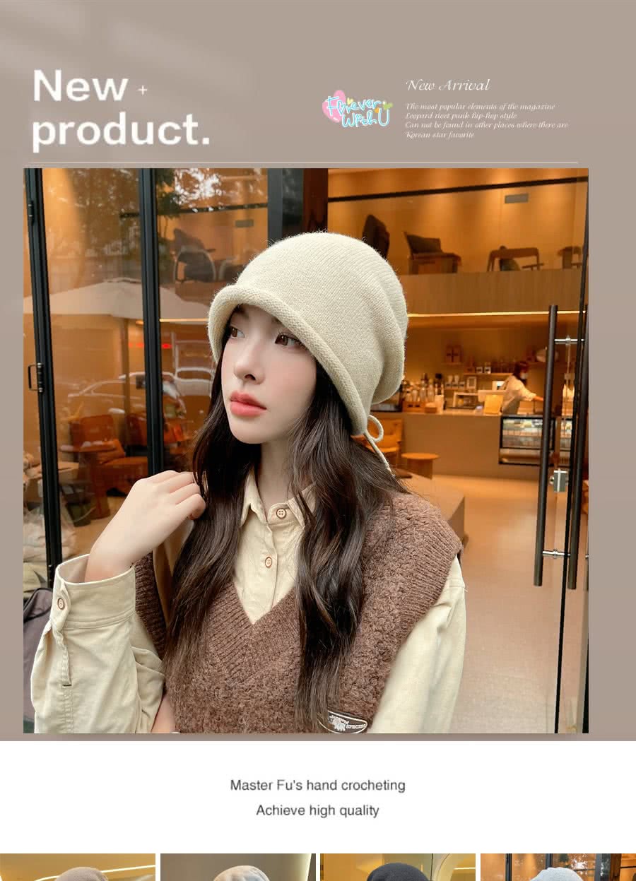 Acorn 橡果 日系網紅針織毛帽護耳保暖抽繩防風防曬機能帽