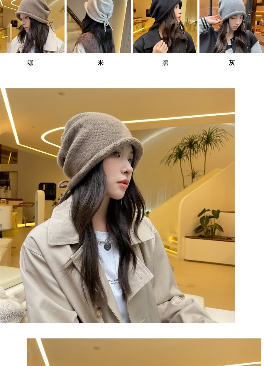 Acorn 橡果 日系網紅針織毛帽護耳保暖抽繩防風防曬機能帽