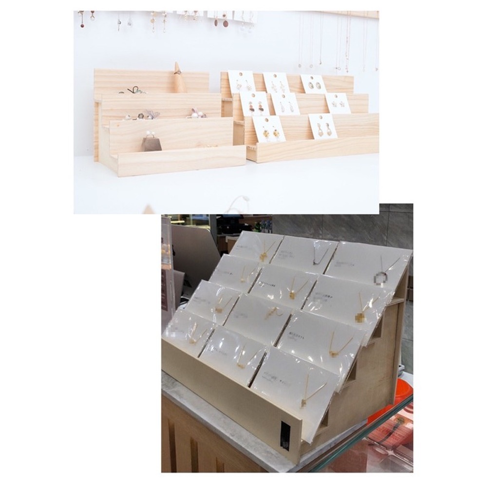 無名精選 梯形展示架-A款大號-胡桃色(免組裝 天然實木 置