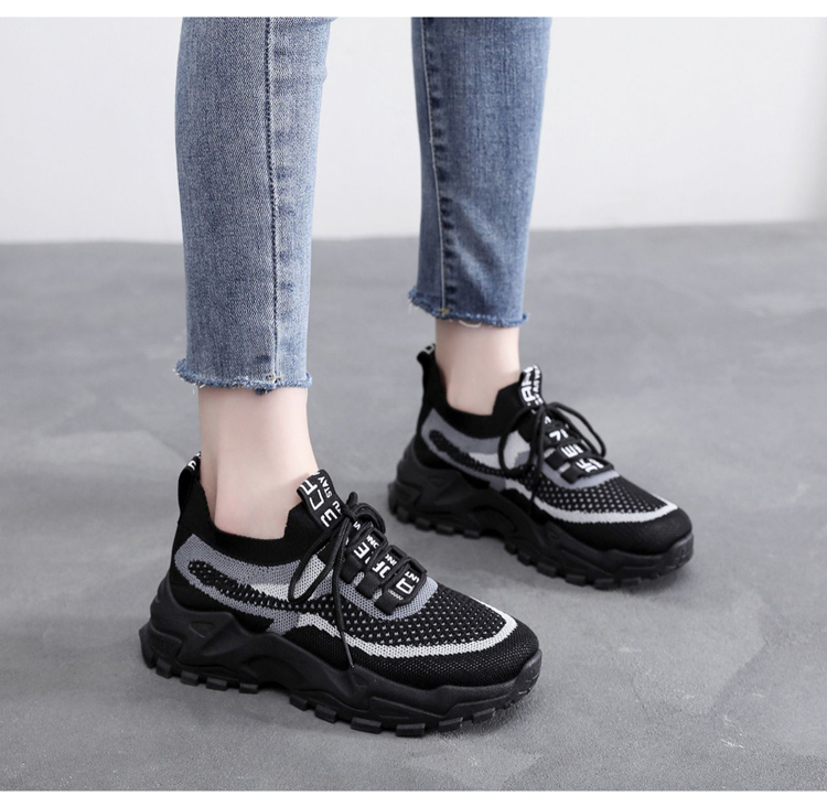 K.W. 現貨40碼水漾厚底針織透氣彈力乳膠鞋墊休閒鞋(共1