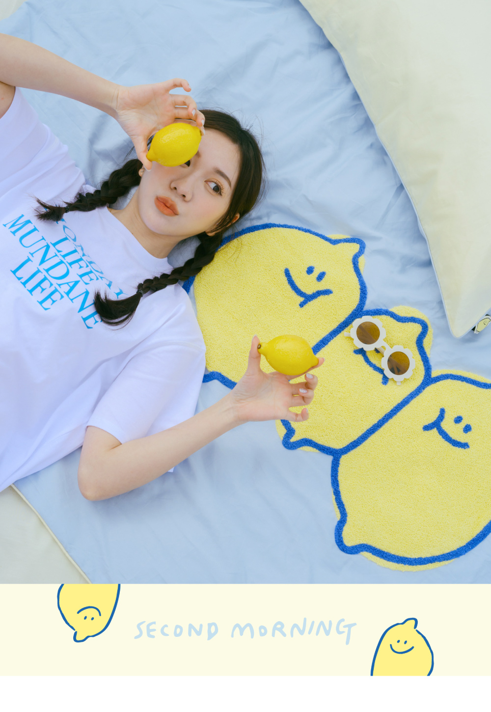 翔仔居家 60支長纖棉 薄被套/被單-LEMONADE(雙人