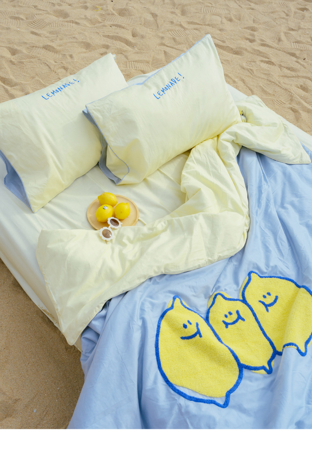 翔仔居家 60支長纖棉 薄被套/被單-LEMONADE(雙人