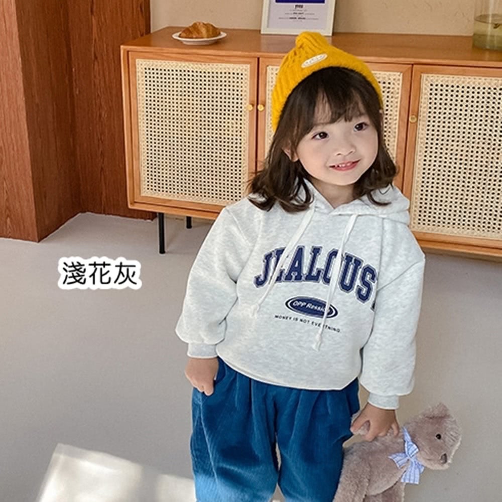 橘魔法 加厚街頭字母細刷絨帽T(長袖上衣 連帽上衣 中性款 