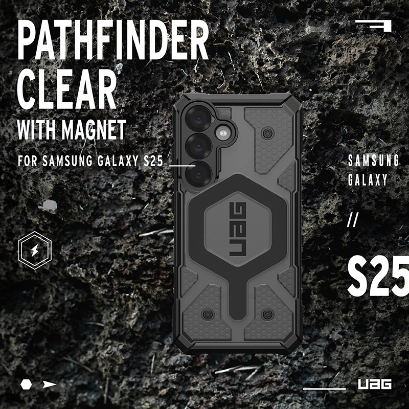 UAG Galaxy S25 磁吸耐衝擊經典保護殼-透黑（黑
