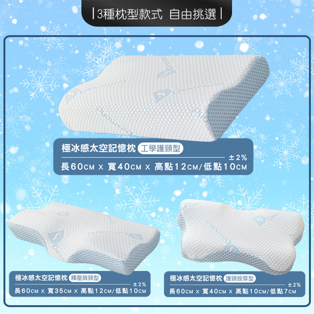 ISHUR 伊舒爾 極冰感太空記憶枕 多款任選(贈天絲枕套1