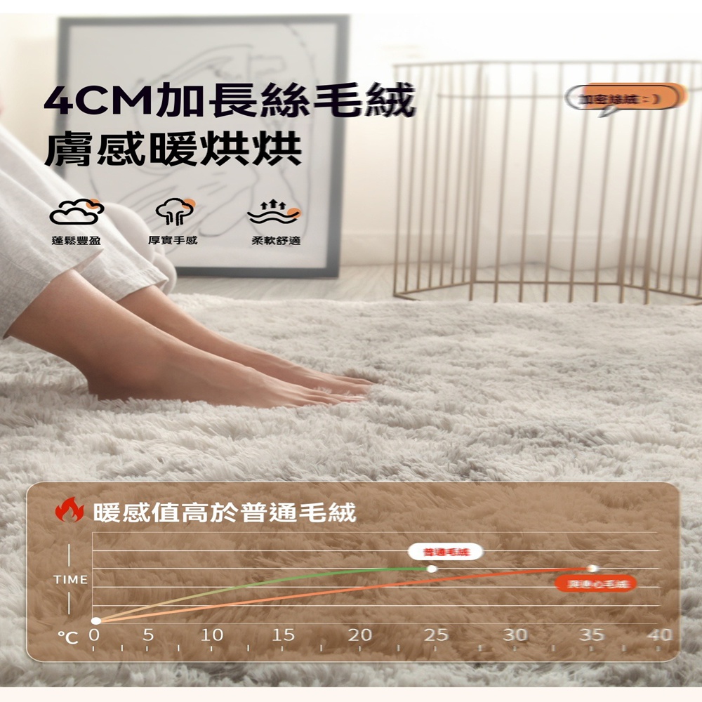 興連心旗艦店 床邊毯免洗可擦毛毯地墊茶幾毯60×160CM(