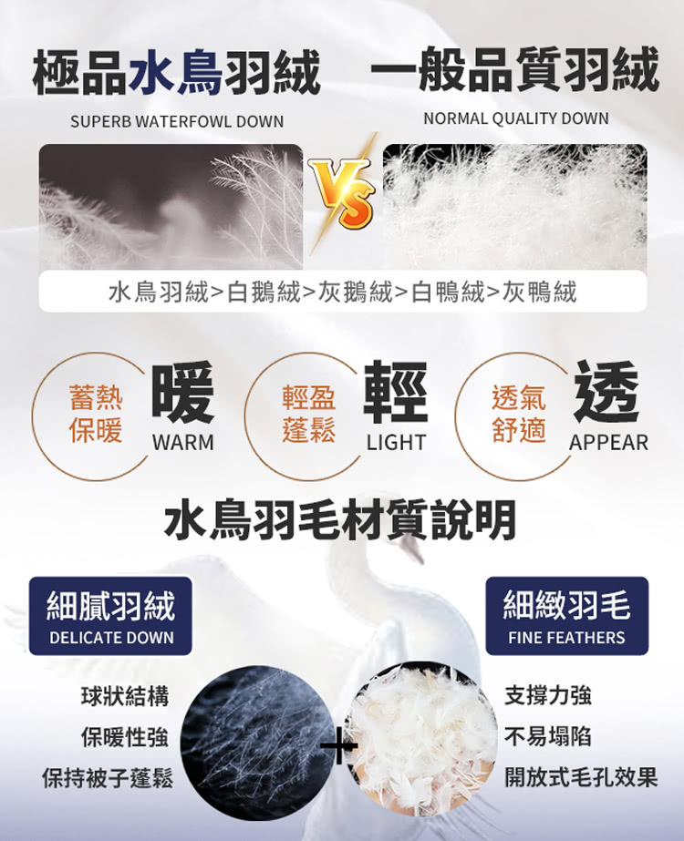 水鳥羽絨白鵝絨灰鵝絨白鴨絨灰鴨絨