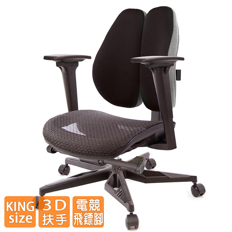 GXG 吉加吉 大網座 低雙背工學椅 電競腳/3D升降扶手(