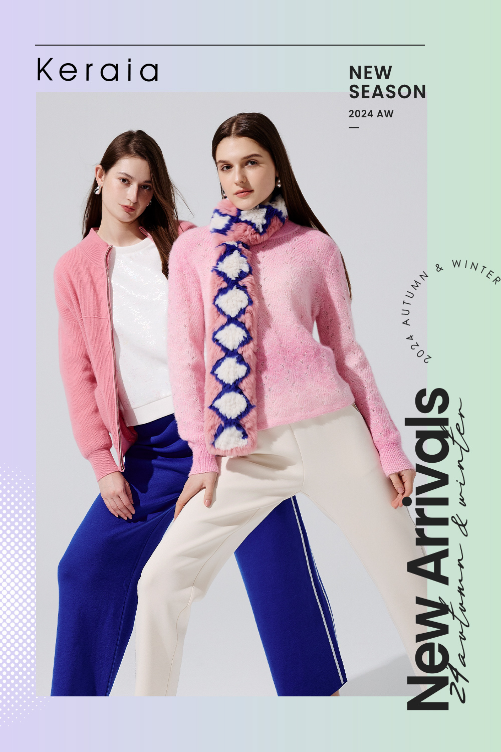 KERAIA 克萊亞 希利爾湖嫩粉漸層毛海針織上衣優惠推薦