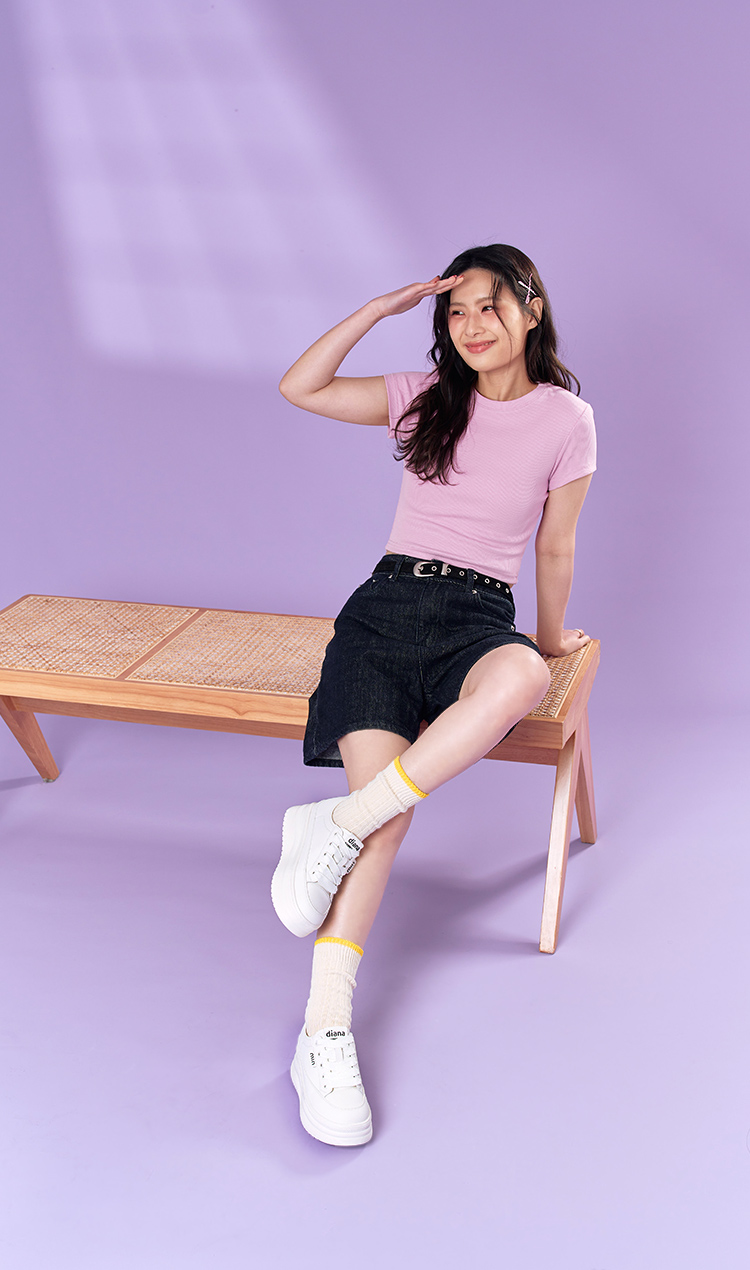 DIANA 牛貼皮綁帶厚底休閒鞋(白色)好評推薦