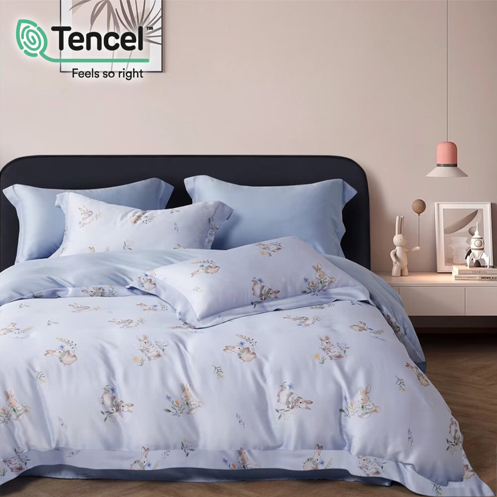 貝兒居家寢飾生活館 60支100%天絲七件式兩用被床罩組 裸