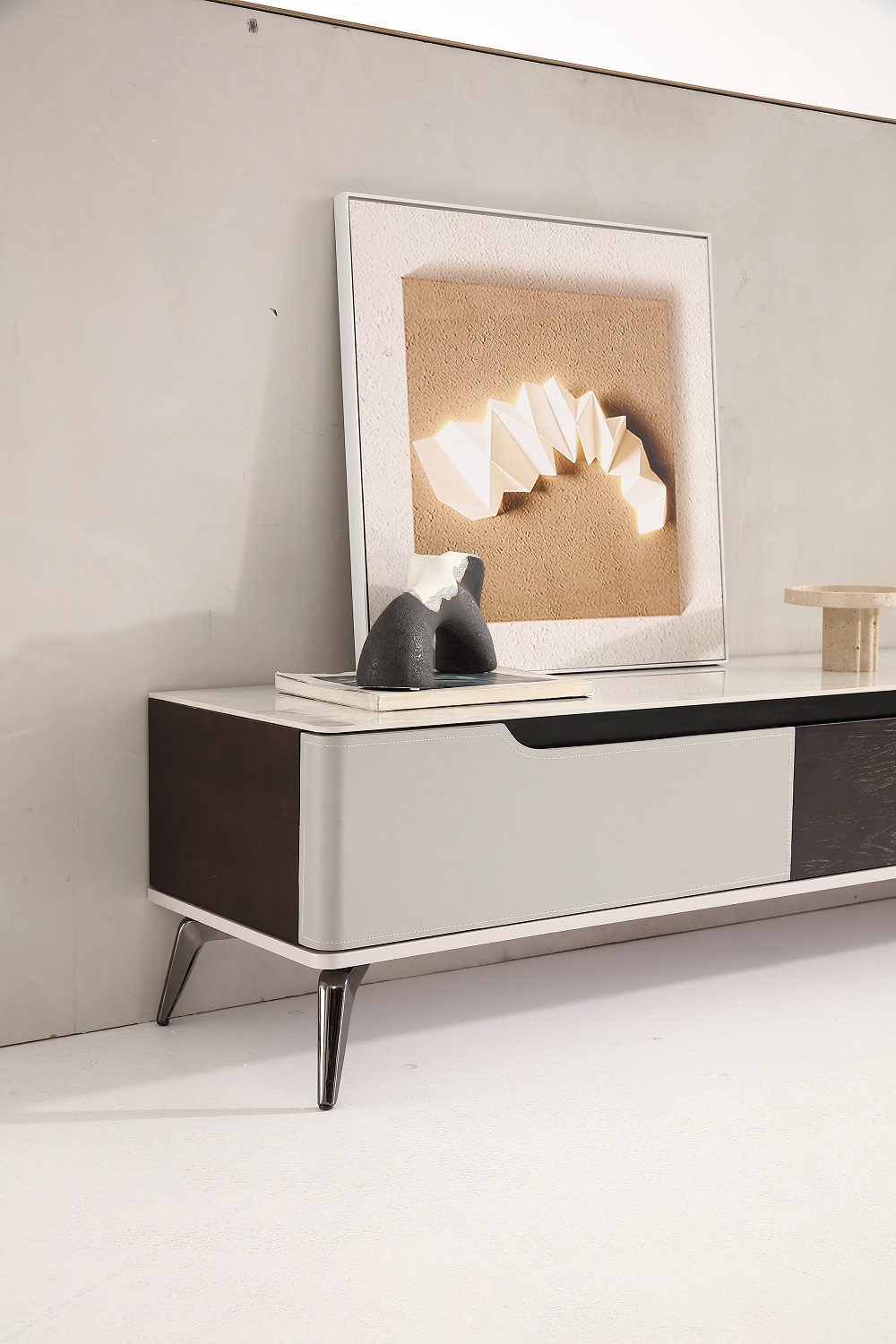 MUNA 家居 143型6.6尺岩板電視櫃/抽屜緩衝滑軌(長