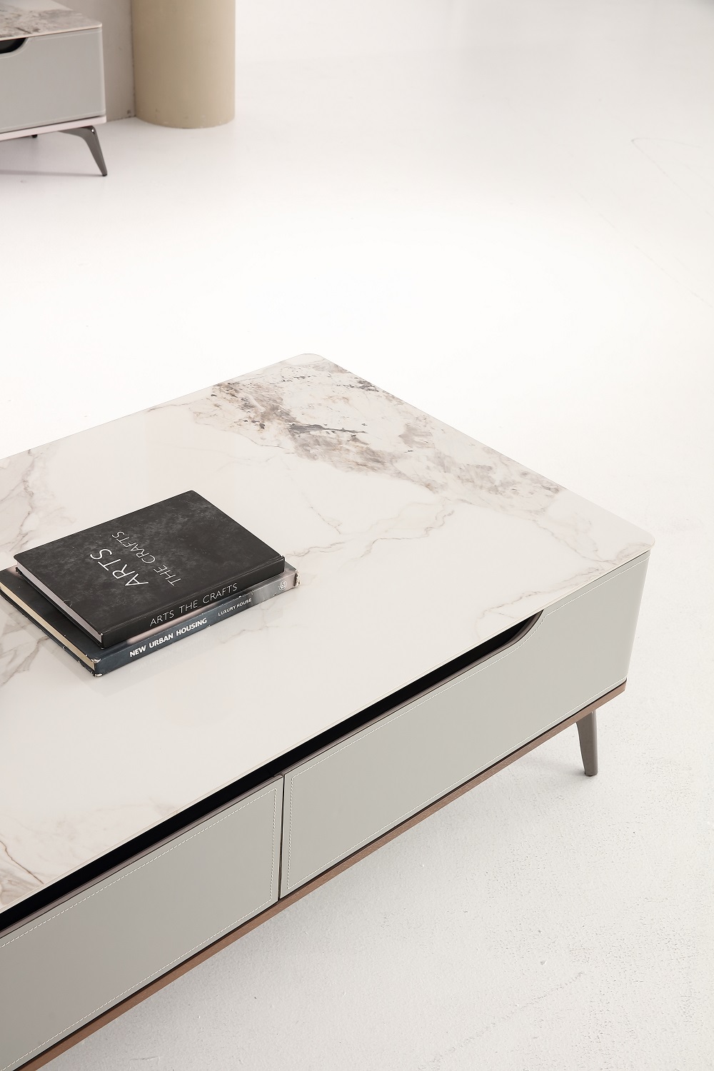 MUNA 家居 143型6.6尺岩板電視櫃/抽屜緩衝滑軌(長