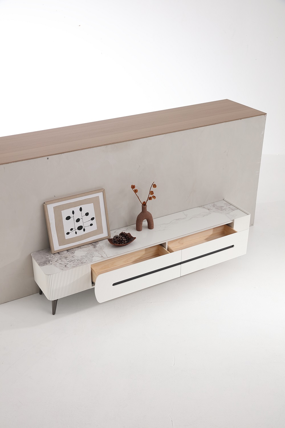 MUNA 家居 162型6.6尺岩板電視櫃/抽屜緩衝滑軌(長