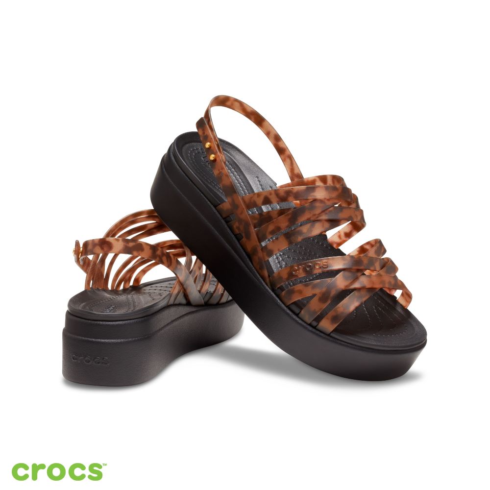 Crocs 女鞋 Brooklyn 厚底 布魯克林細帶印花涼