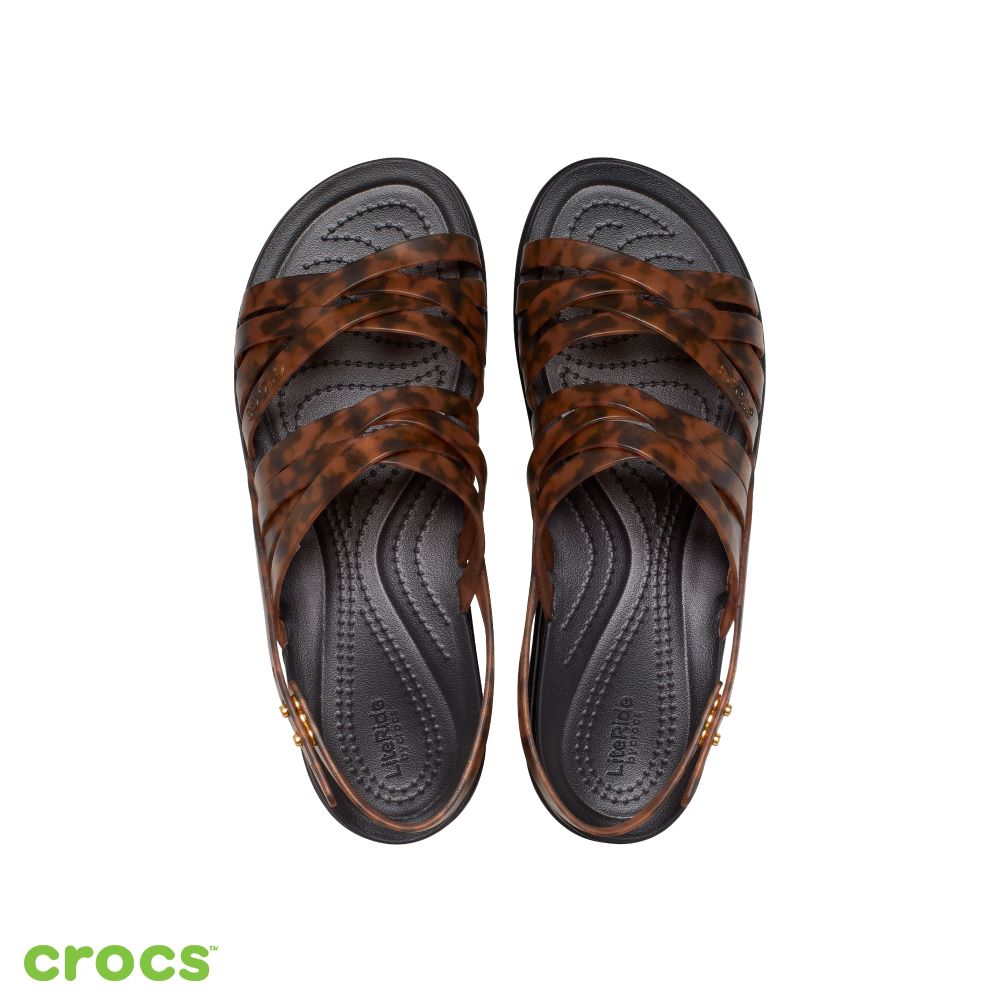Crocs 女鞋 Brooklyn 厚底 布魯克林細帶印花涼