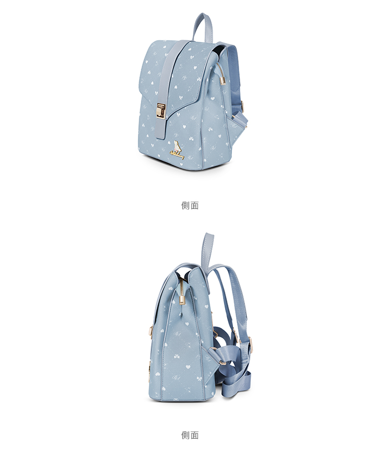 冰山袋鼠 布朗小姐 - 甜美信封鎖釦後背包 - 霧藍色(61