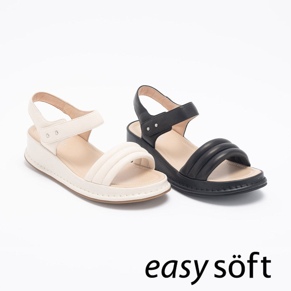 Easy Spirit IJN 多層寬帶魔鬼氈涼鞋(黑色)好