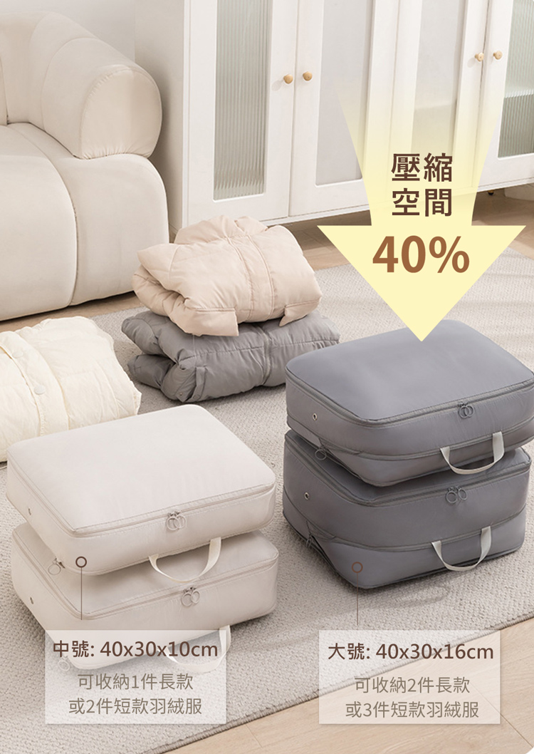 E.dot 壓縮衣物收納袋/壓縮袋/收納包(大號40x30x