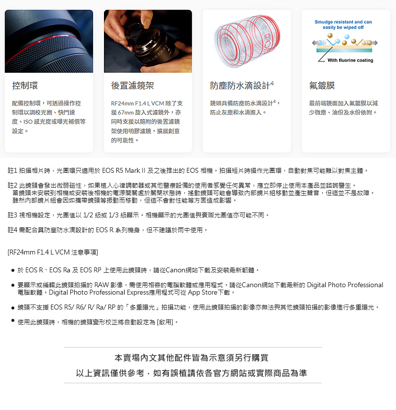 要顯示或編輯此鏡頭拍攝的 RAW 影像,需使用相容的電腦軟體或應用程式。請從Canon網站下載最新的 Digital Photo Professional