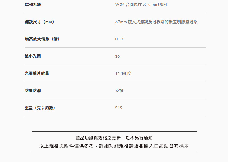 以上規格與附件僅供參考,詳細功能規格請洽相關入口網站皆有標示