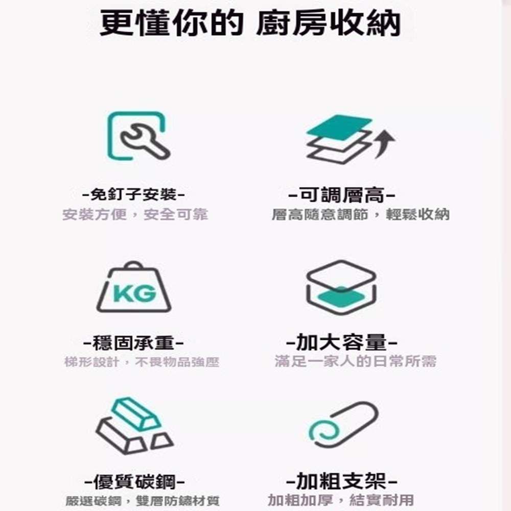 顧家家居 三層廚房收納置物架-100×50×80公分(微波爐