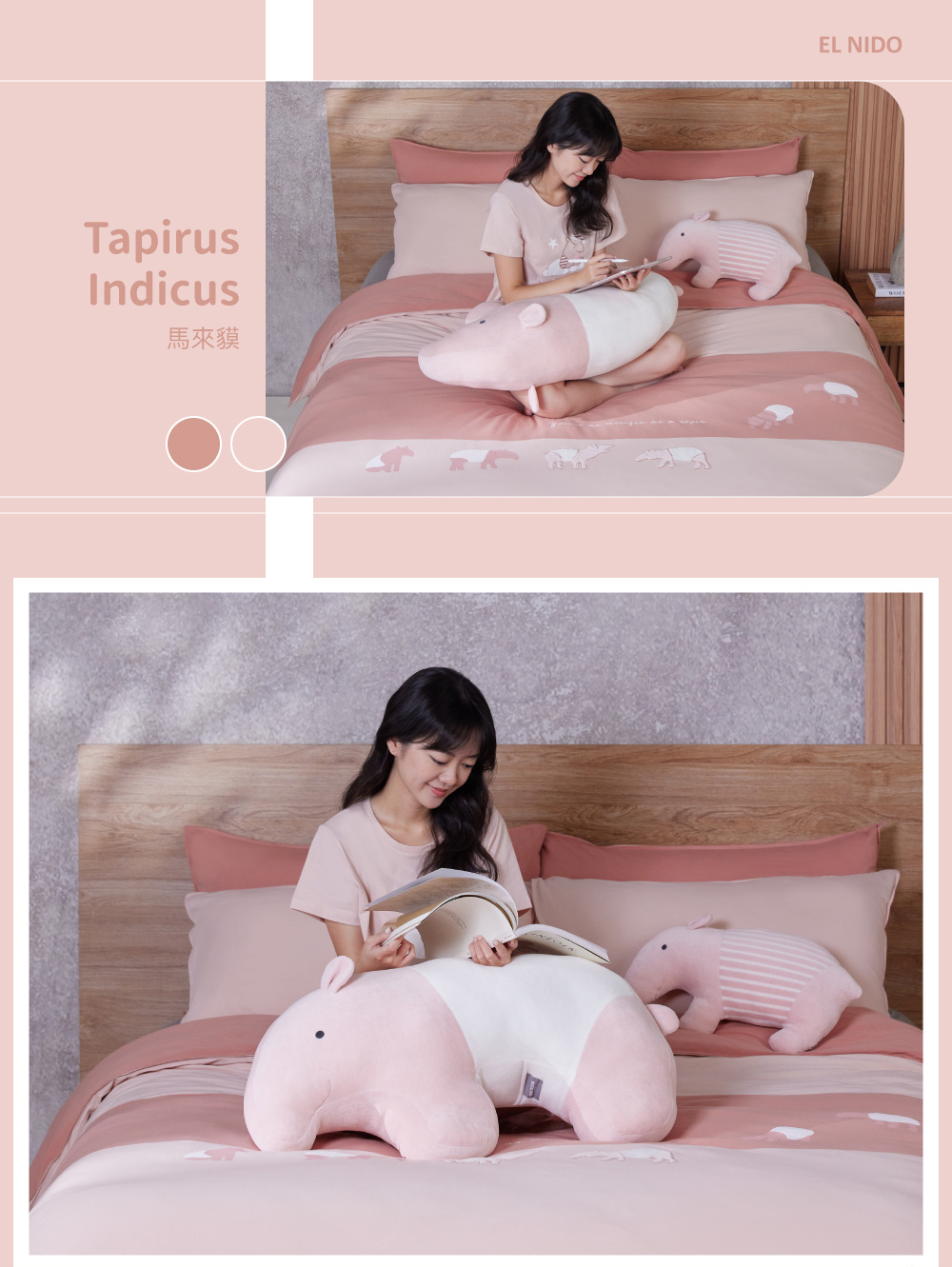 YVONNE 以旺傢飾 100%美國棉被套+枕套組-馬來貘 