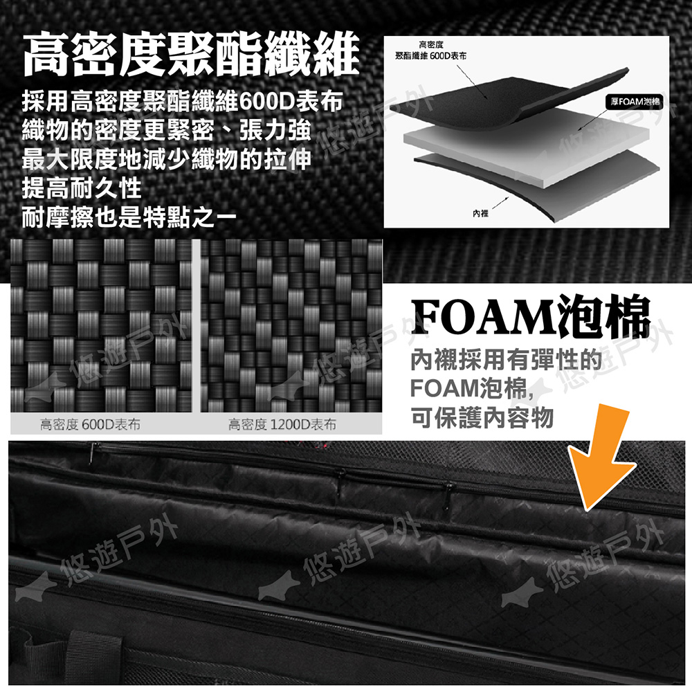 KZM 工業風營柱收納袋1M_黑色 K24T3B03(悠遊戶