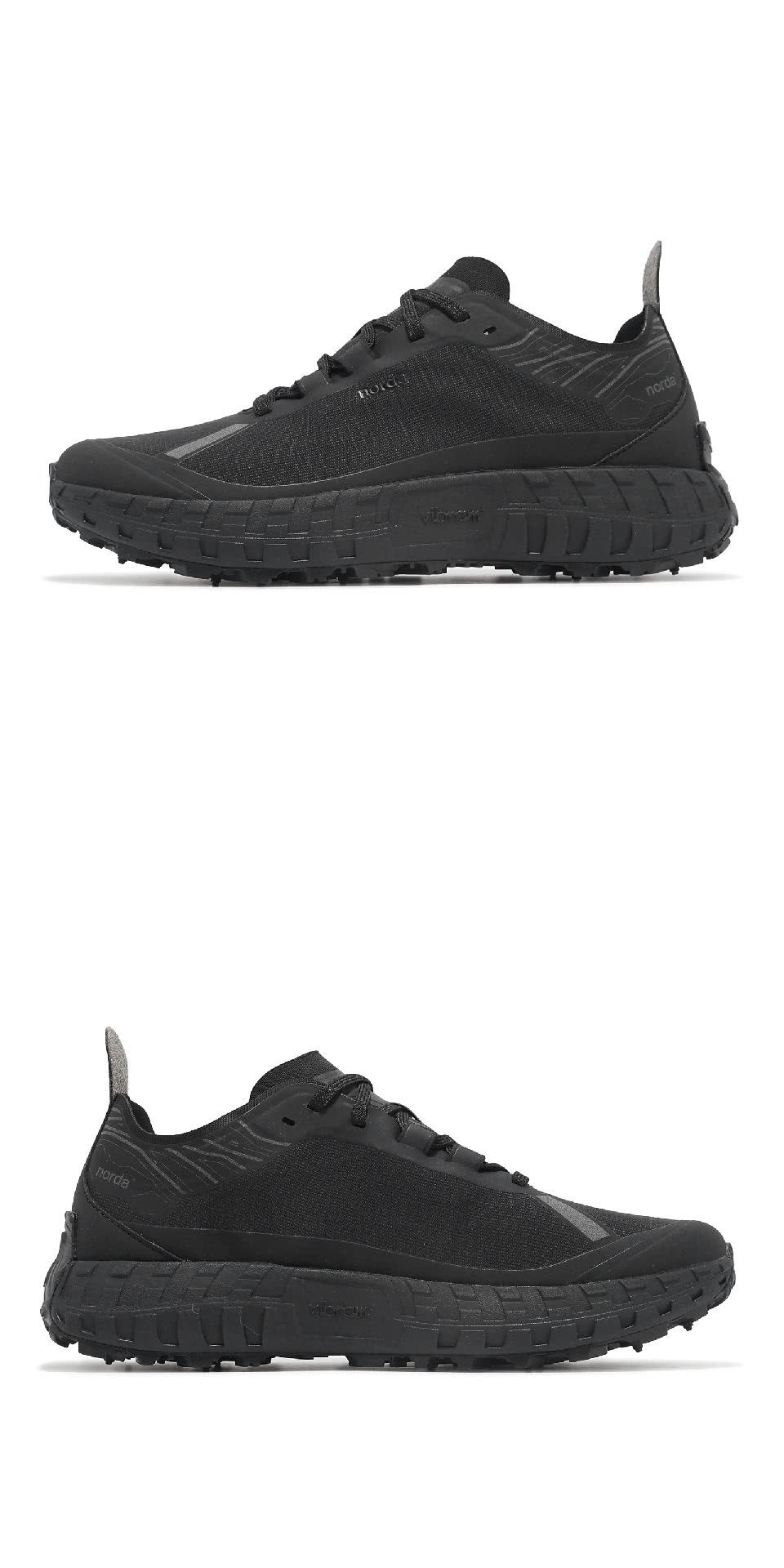 Norda 越野跑鞋 001 M 男鞋 黑 無縫 一體式 襪