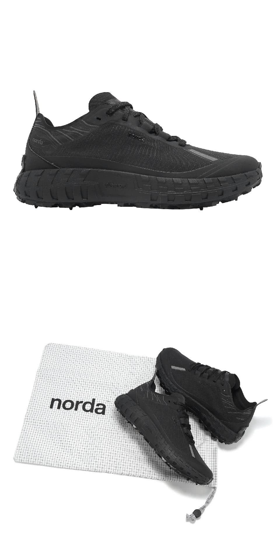 Norda 越野跑鞋 001 M 男鞋 黑 無縫 一體式 襪