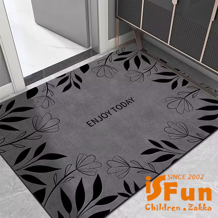 iSFun 簡約純色 硅藻泥地墊 浴室廚房吸水速乾防滑地墊5