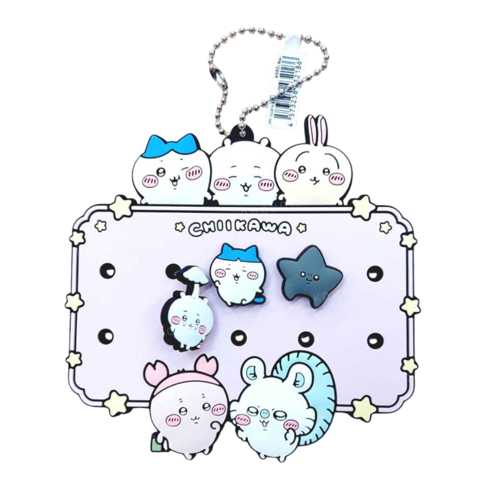 小禮堂 吉伊卡哇 文字拼圖矽膠造型吊飾 隨機附玩偶扣 粉大集