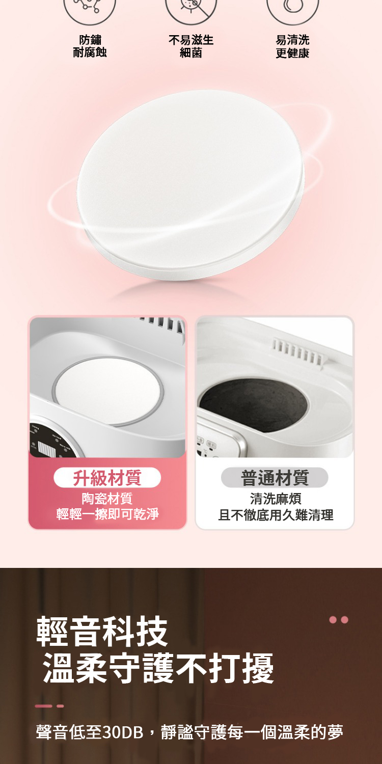 聲音低至30DB,靜謐守護每一個溫柔的夢