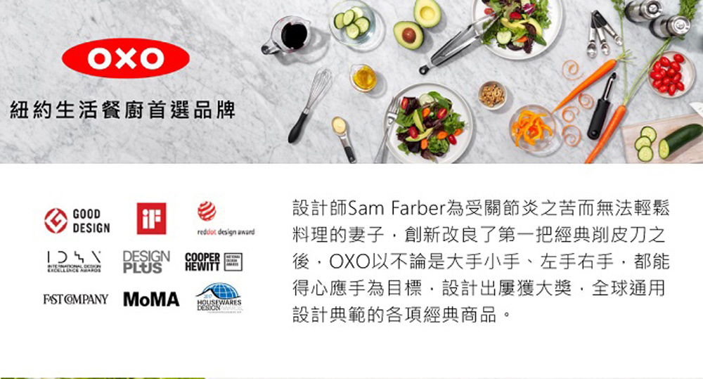 設計師Sam Farber為受關節炎之苦而無法輕鬆