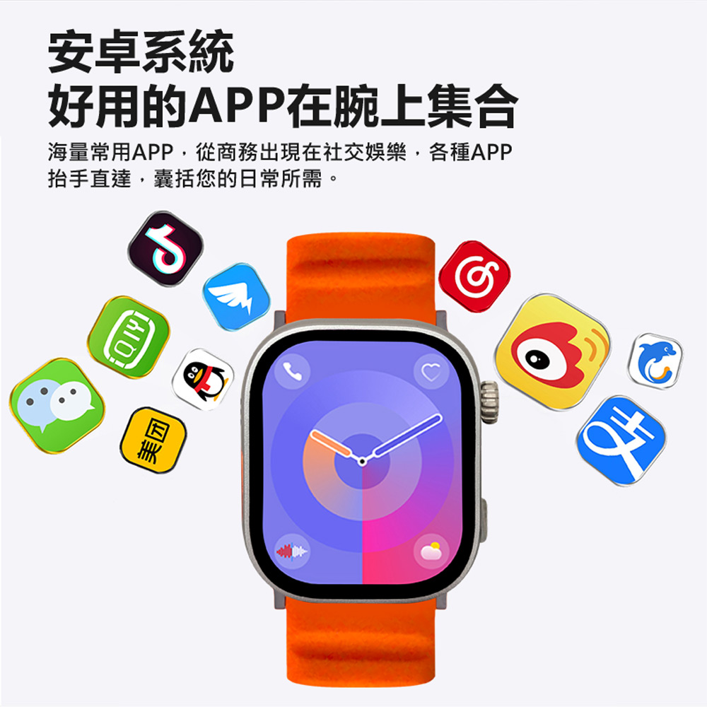 安卓系統 好用的APP在腕上集合 海量常用APP,從商務出現在社交娛樂,各種APP 抬手直達,囊括您的日常所需。 美团 