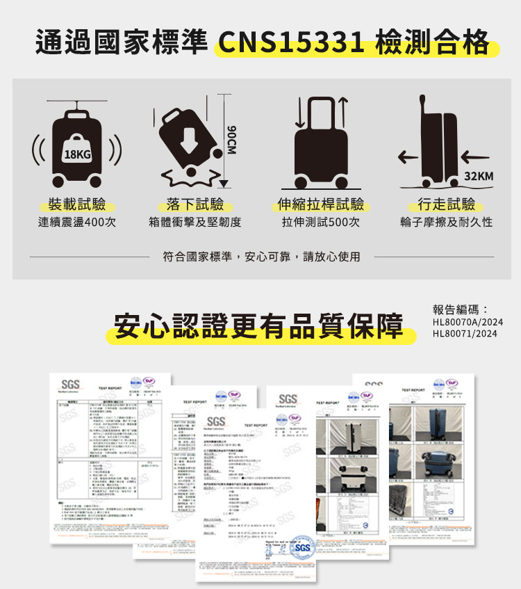 通過國家標準CNS15331 檢測合格