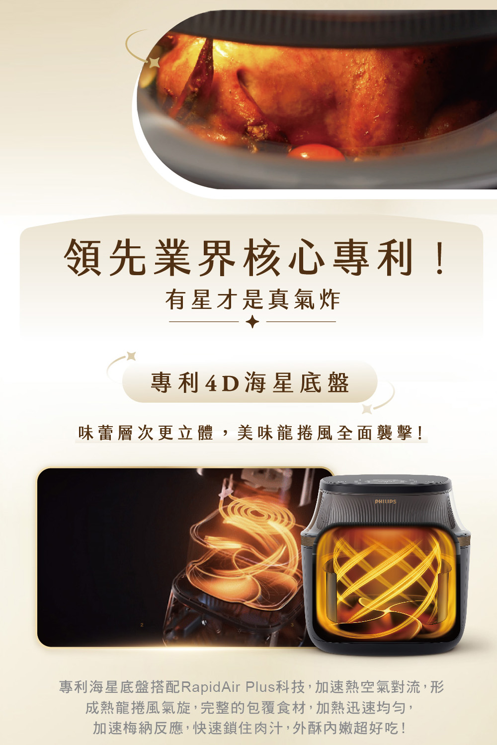 專利海星底盤搭配RapidAir Plus科技,加速熱空氣對流,形
