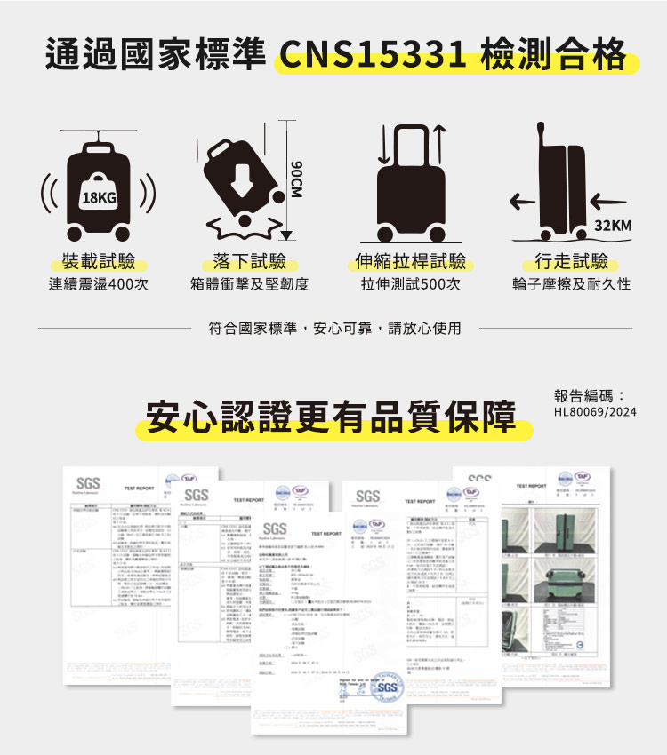 通過國家標準CNS15331 檢測合格